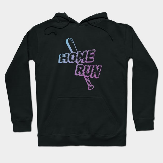 Home Run Baseball Neon Hoodie by Adrian's Outline